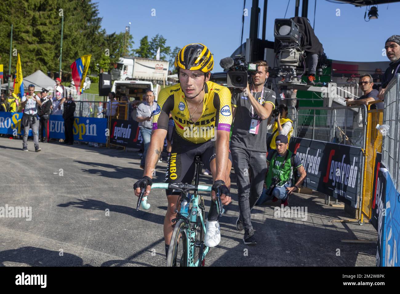 Slovenian Primoz Roglic of Team Jumbo-Visma pictured after the twentieth stage of the 101st edition of the Giro D'Italia cycling race, 194km from Feltre to Croce d'Aune-Monte Avena, Italy, Saturday 01 June 2019. BELGA PHOTO YUZURU SUNADA FRANCE OUT  Stock Photo