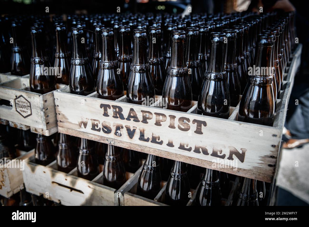 Illustration picture shows crates of beer at the SintSixtusabdij