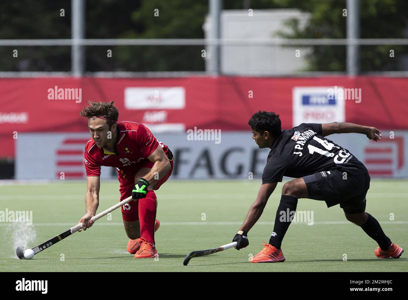 Belgium's Emmanuel Stockbroekx and New Zealand's Jared Panchia pictured ...