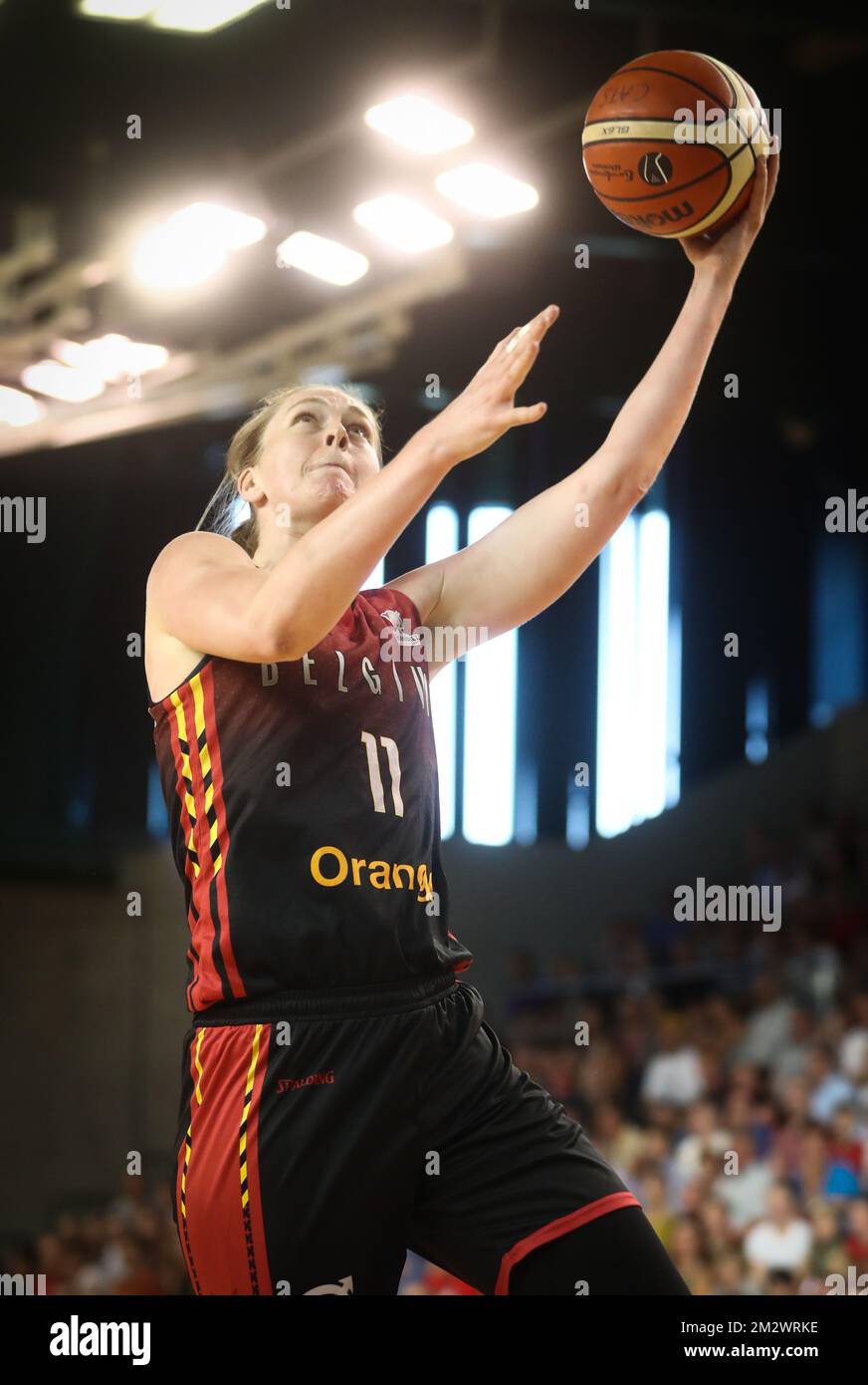 Belgian Cats Emma Meesseman pictured in action during a friendly game ...