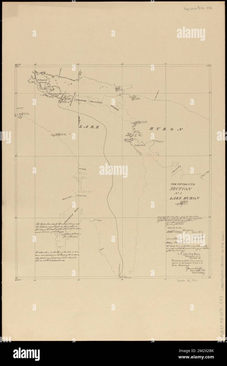 The fifteenth section no I Lake - The Fifteenth Section No I Lake Huron 1820 1822 Canada Boundaries United States Maps Huron Lake Mich And Ont Maps United States Boundaries Canada Maps United States History War Of 1812 Territorial Questions Maps Norman B Leventhal Map Center Collection 2M2X2BK 