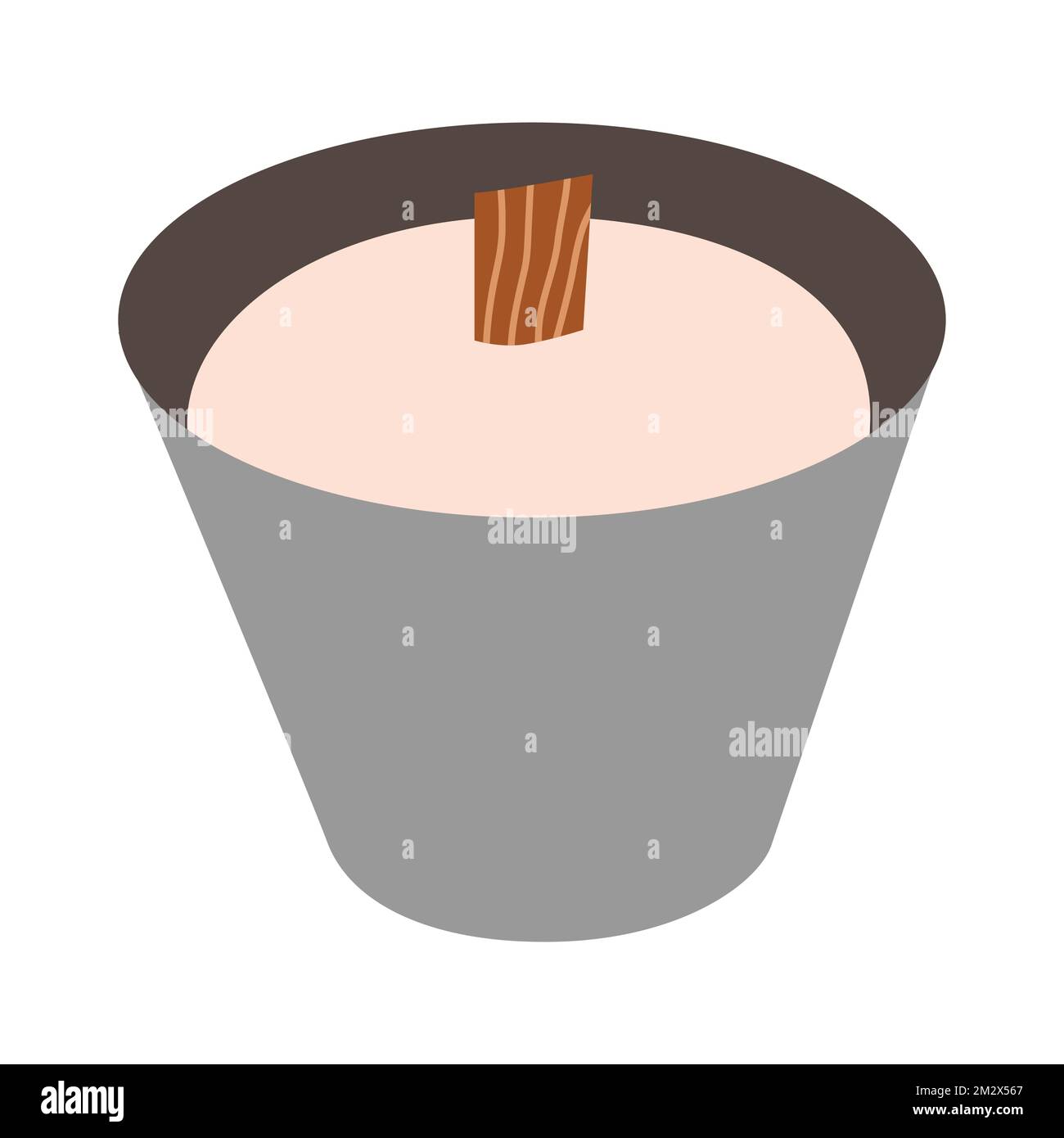 Scented candle in concrete container, perfumed soy wax candle with