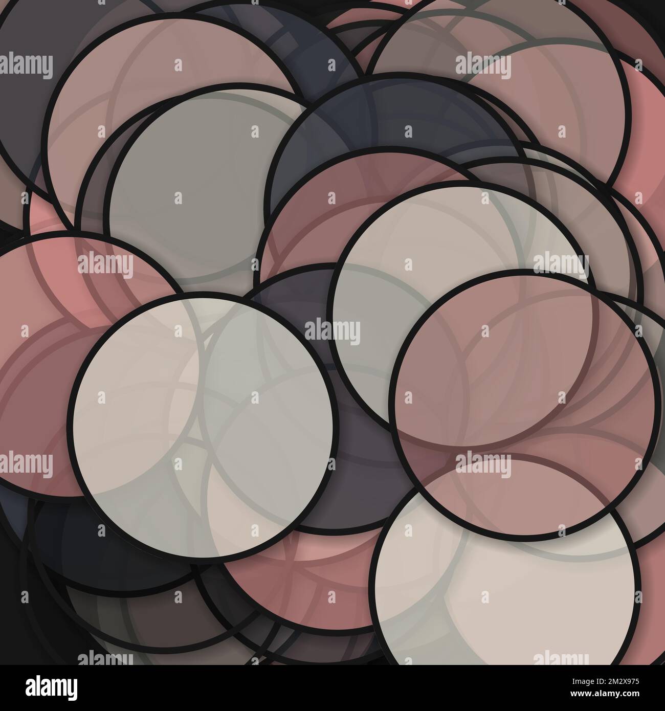 Circle shadows generative art background art illustration Stock Vector