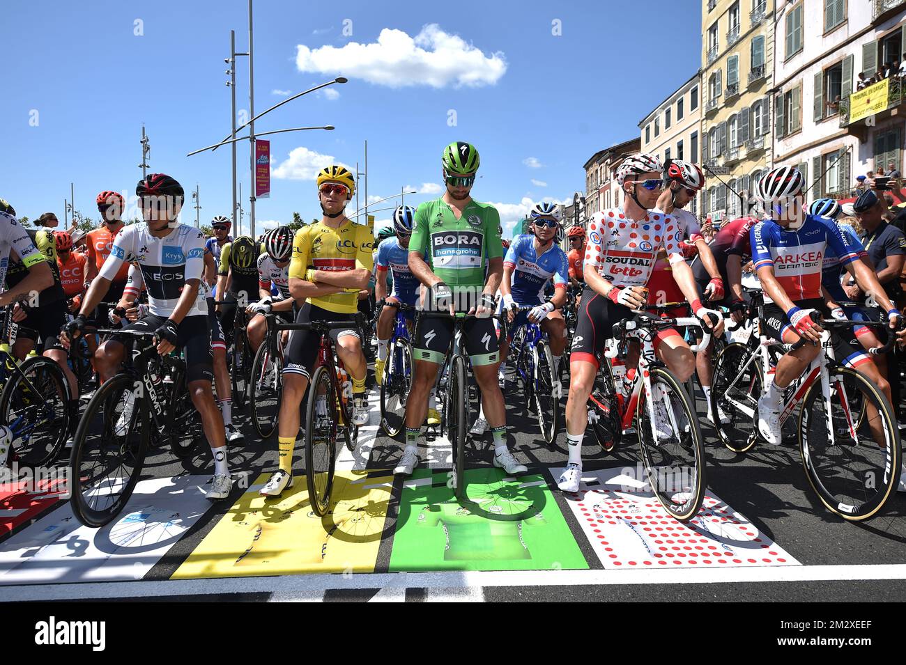 Colombian Egan Bernal of Team Ineos wearing the white jersey