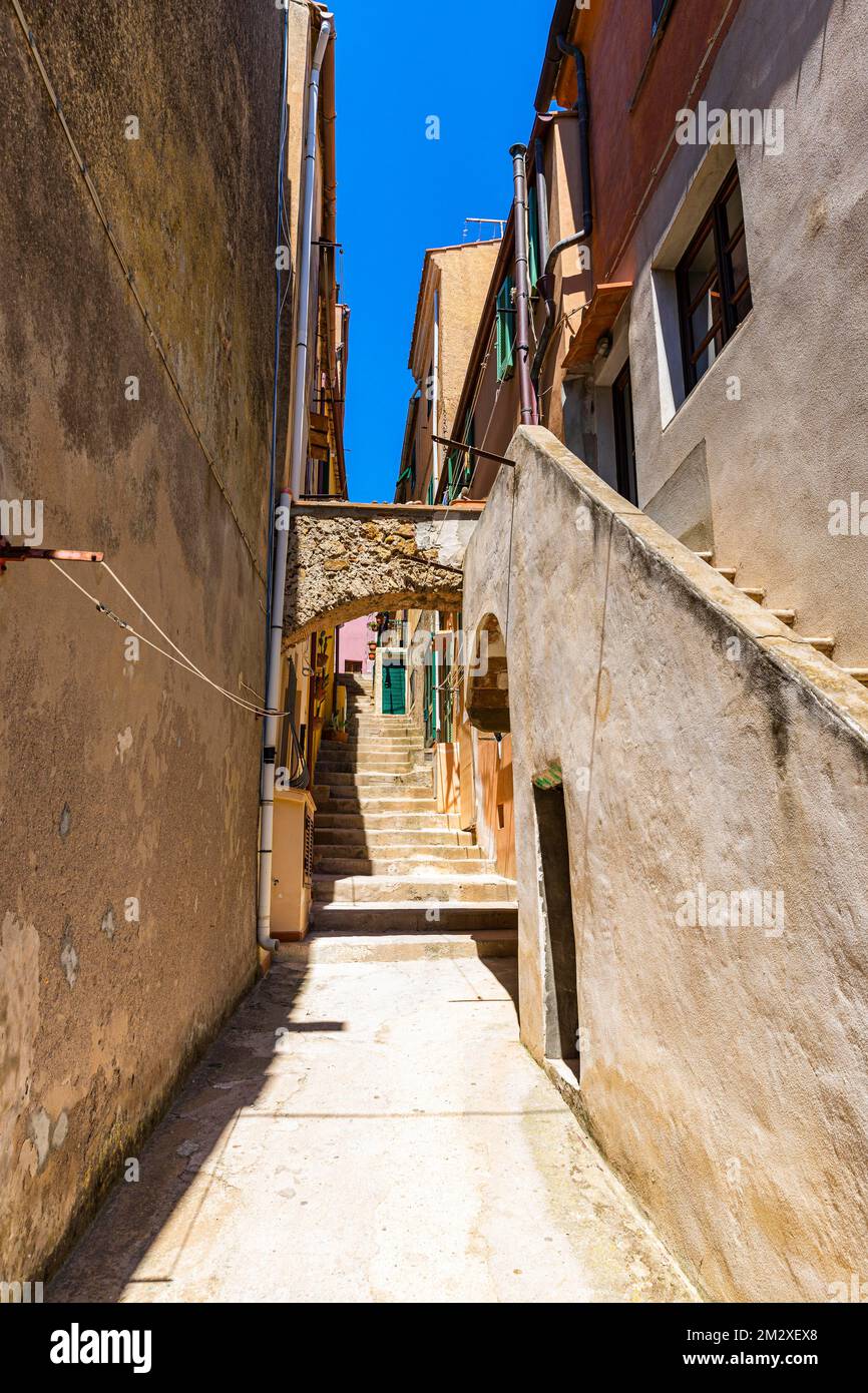 Staircase in Capoliveri, Elba, Tuscan Archipelago, Tuscany, Italy Stock Photo