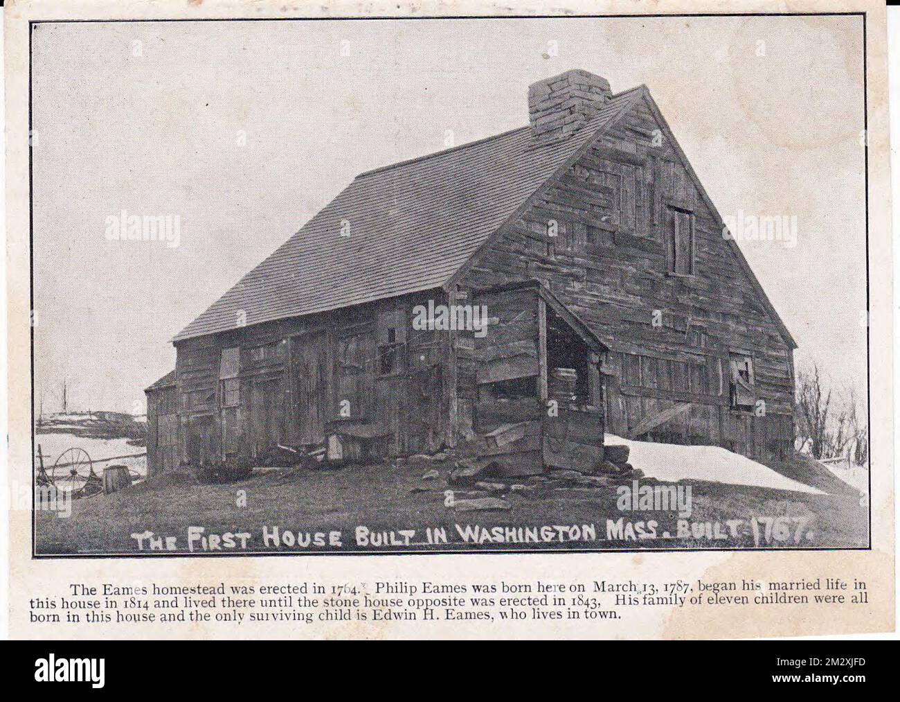 First House Built in Washington Mass Built 1767 , Buildings. Messenger Collection Stock Photo