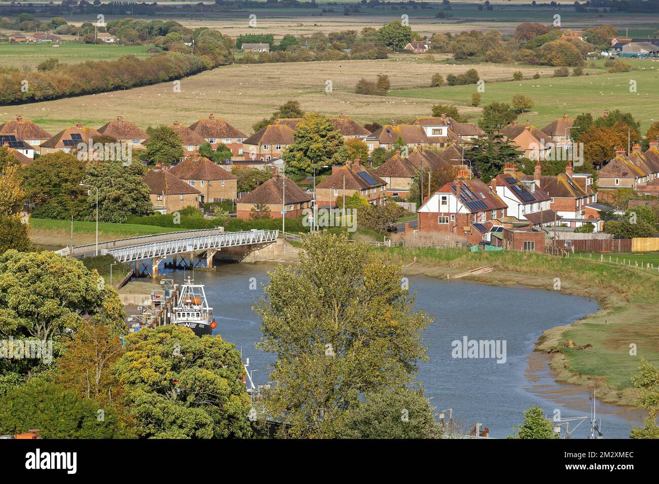 River Rother, Houses, Rye, East Sussex, England, United Kingdom Stock