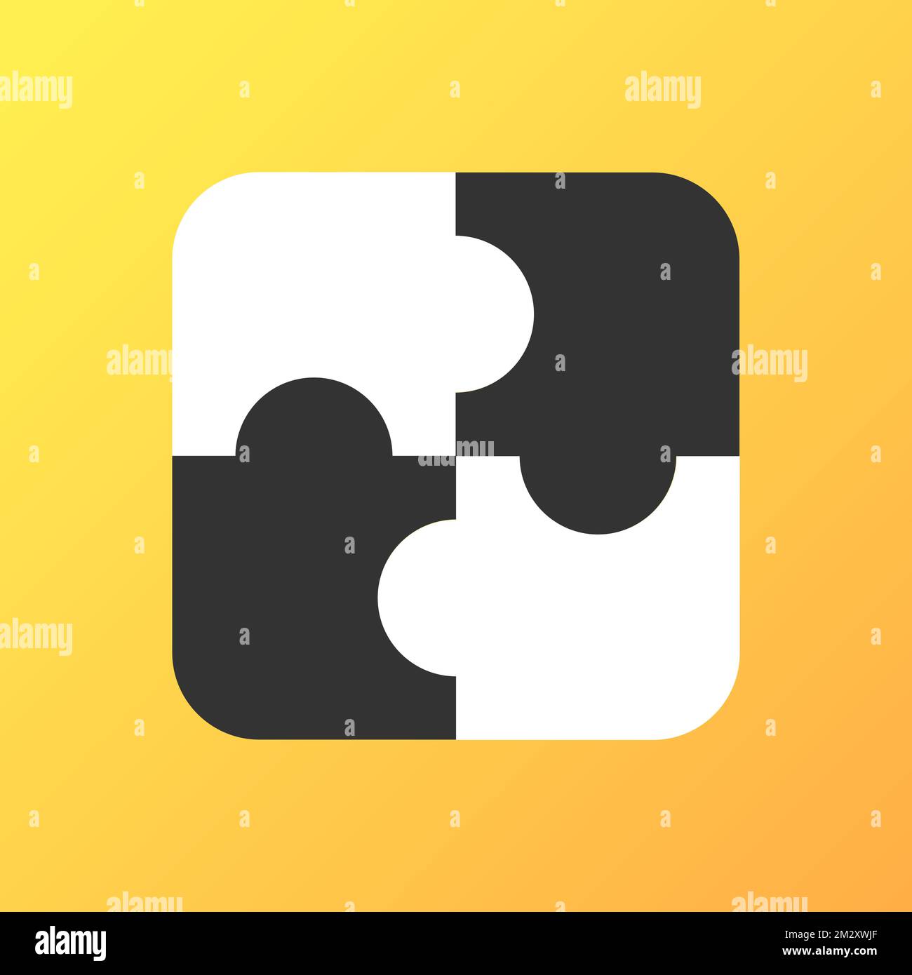 Jigsaw puzzle template of four pieces icon logo eps 10 Stock Vector ...