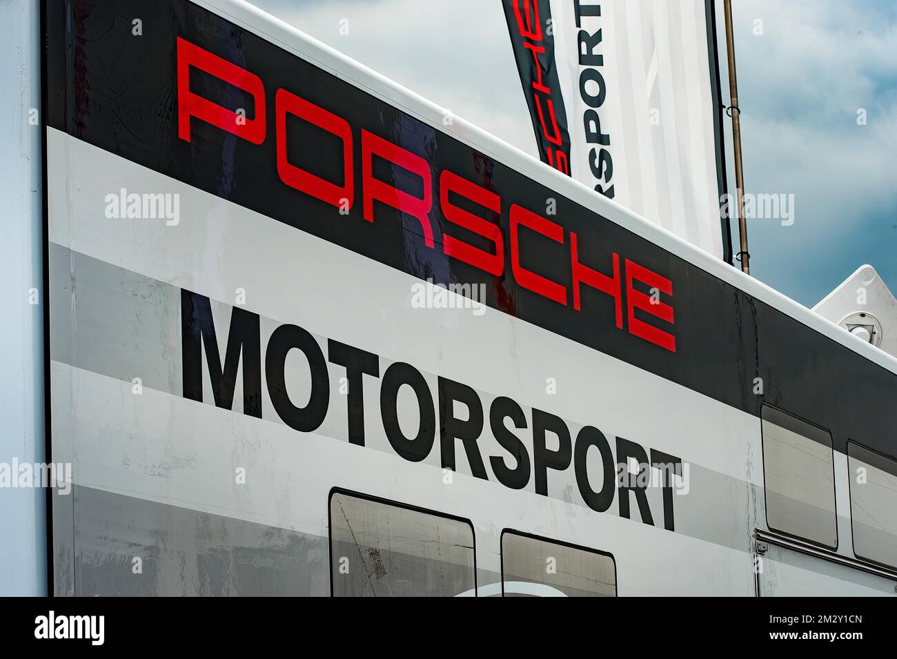 Lettering of racing department Logo Porsche Motorsport, Germany Stock