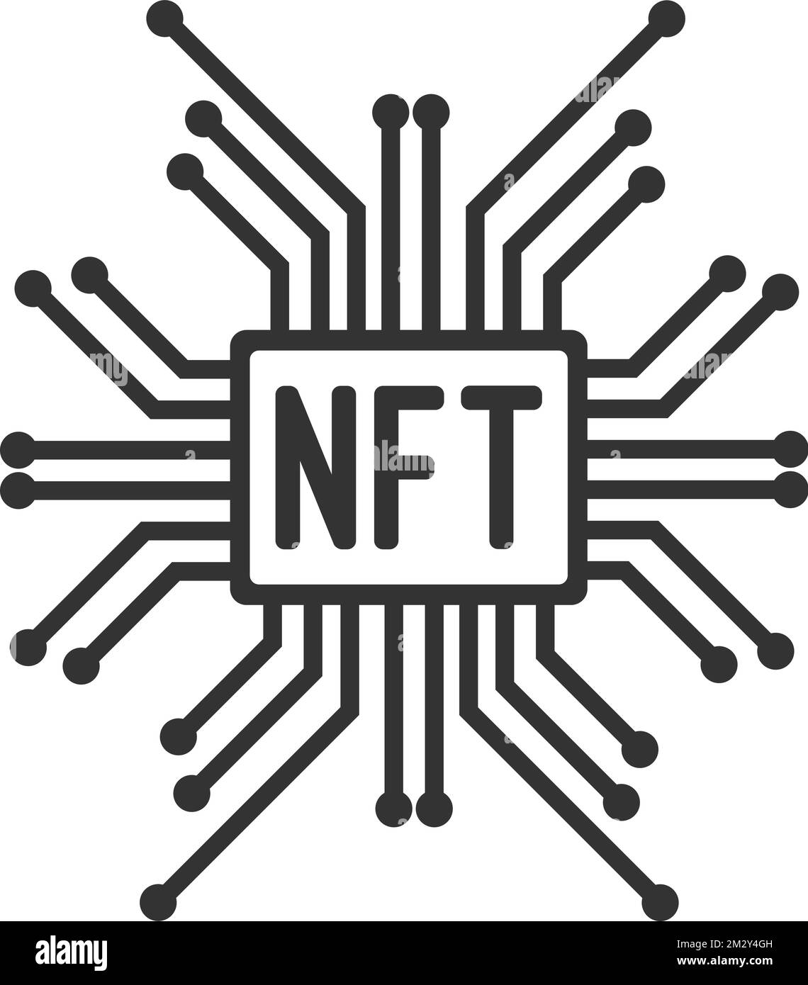 NFT Non-Fungible Tokens Digital Art Concept ESP 10 Stock Vector