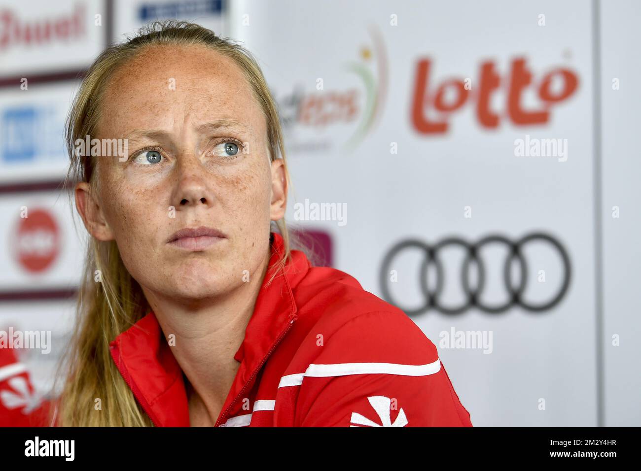 Belgium's Jill Boon pictured during a press conference of the Red Lions