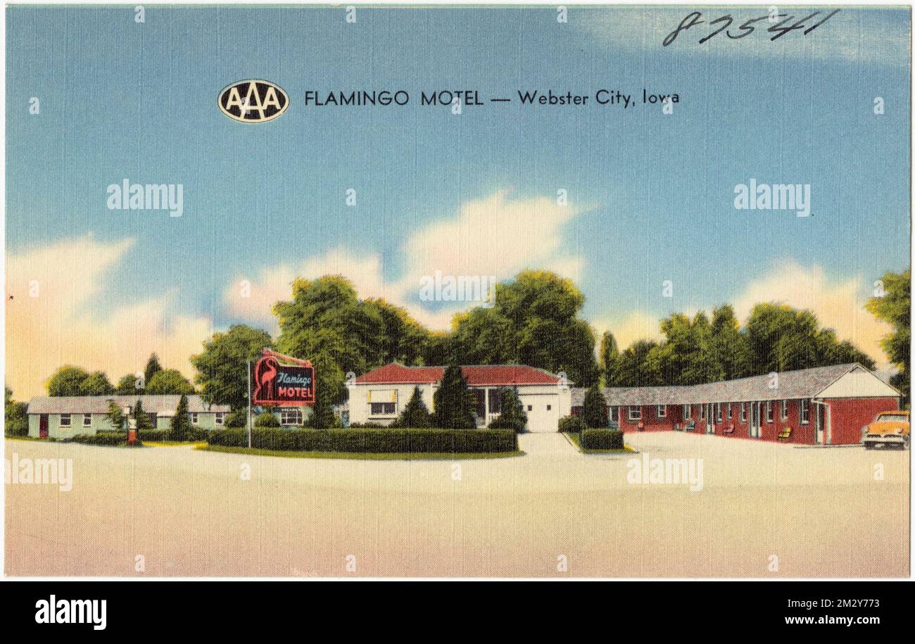 Flamingo Motel Webster City, Iowa , Motels, Tichnor Brothers