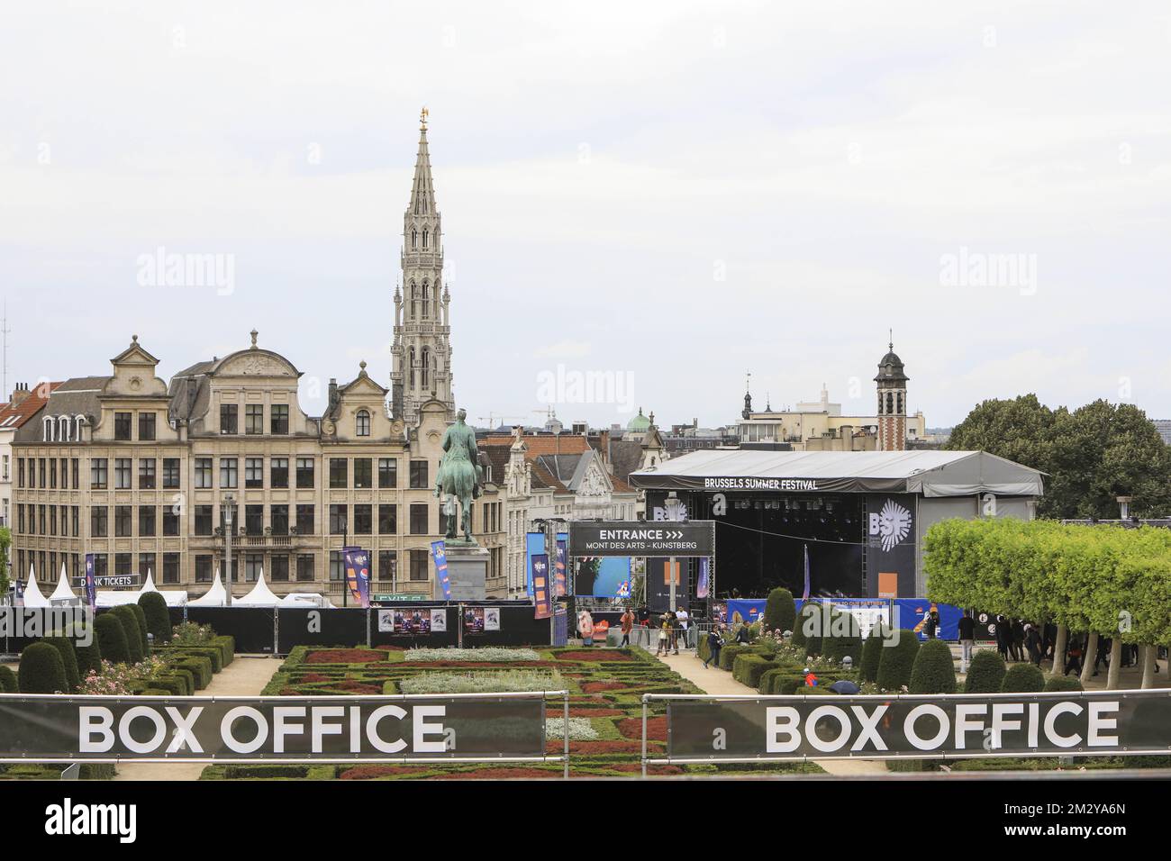 Illustration picture shows the entrance at the Mont des Arts - Kunstberg,  on day one of the 18th edition of the Brussels Summer Festival, Wednesday  14 August 2019 in Brussels. BELGA PHOTO