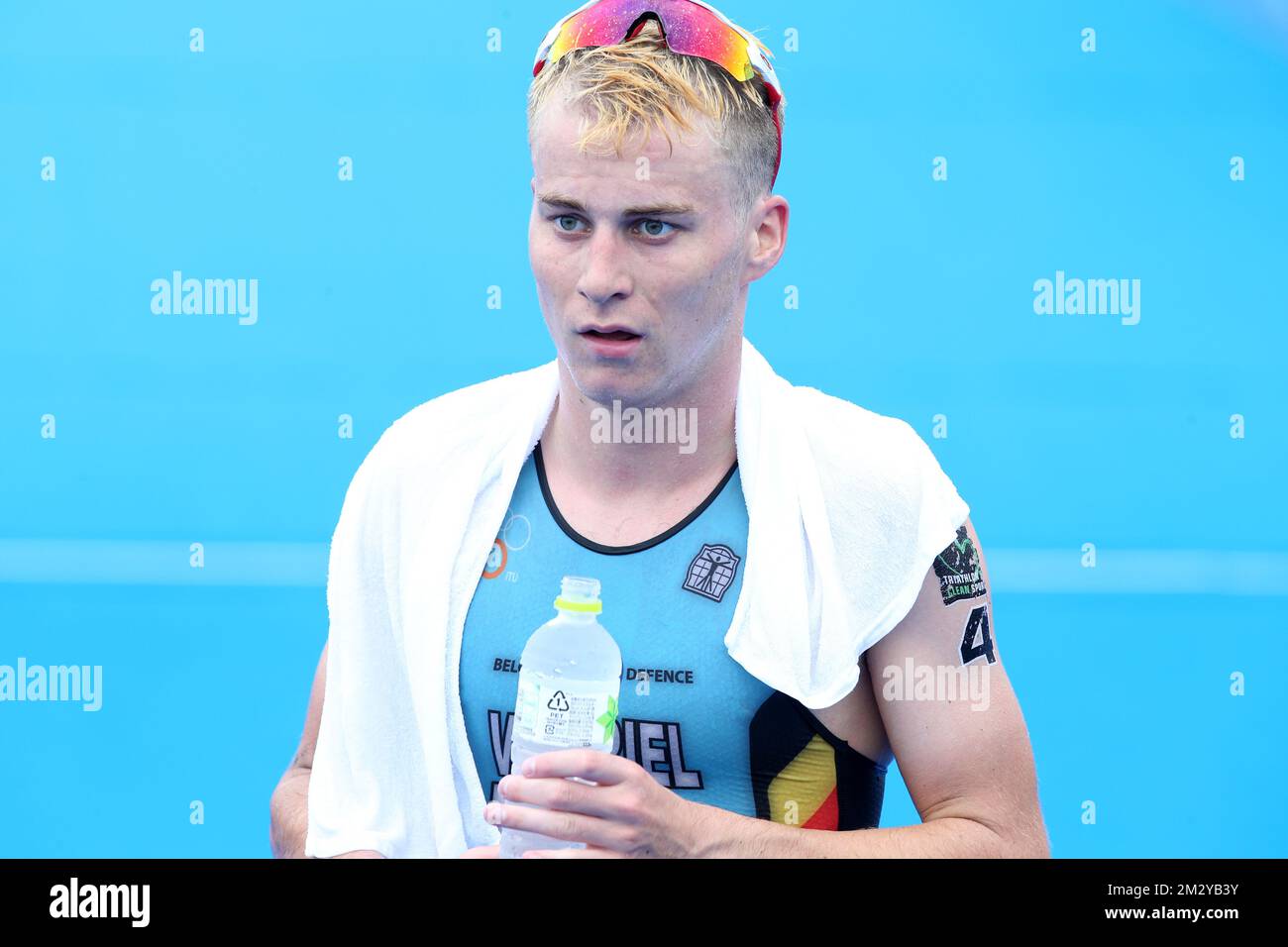 Belgian Marten Van Riel pictured after the men's race of the Tokyo ...