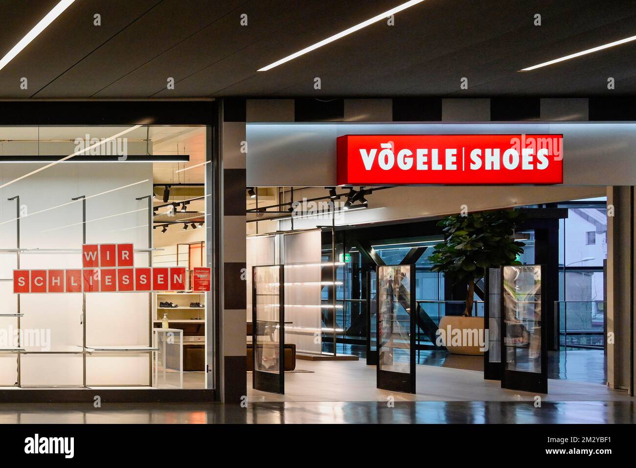 Symbolic image Closing of clearance sale Voegele Shoes, Switzerland Stock Photo