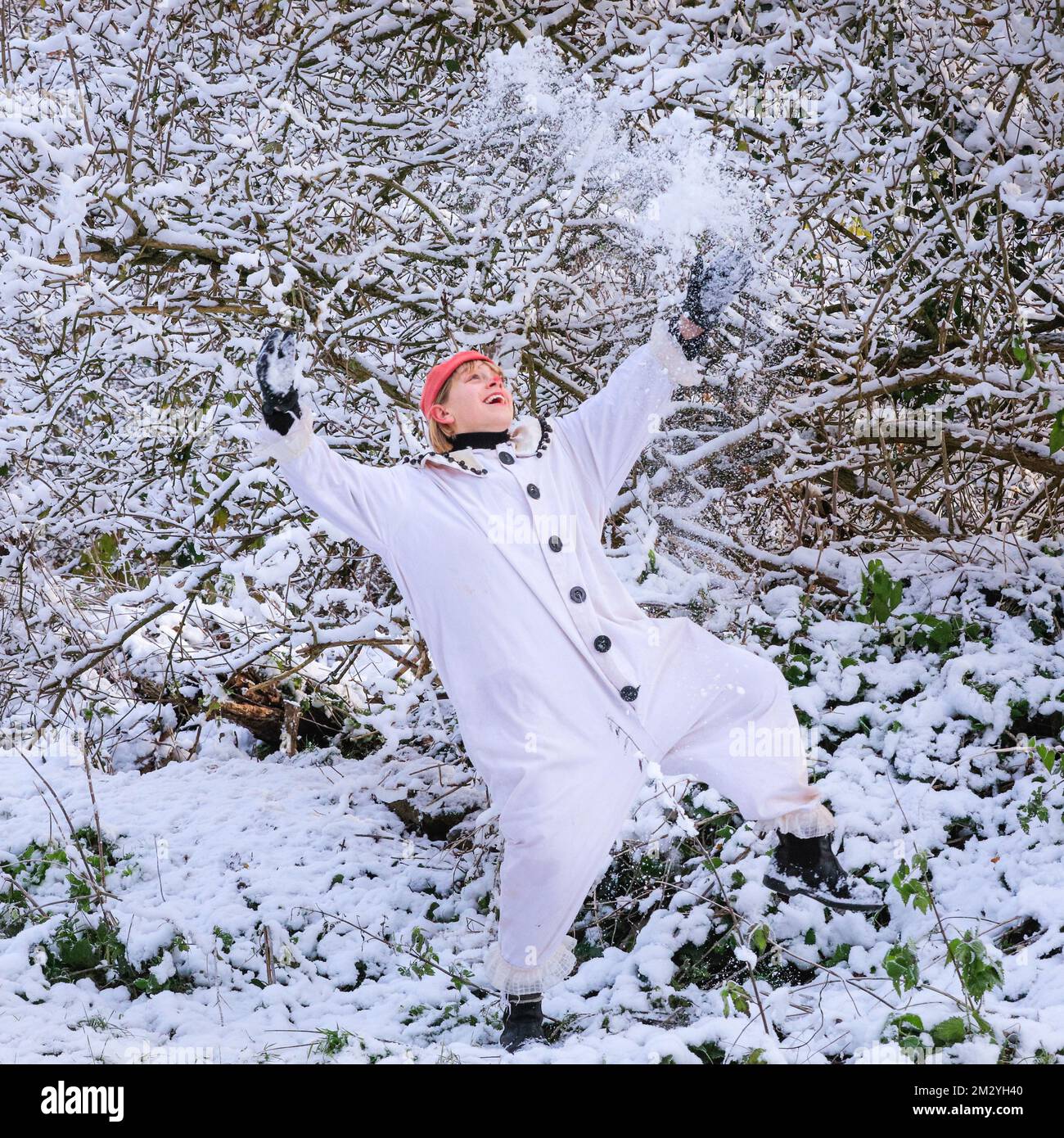 Lewisham London, UK. 14th Dec, 2022. Canadian clown and acrobat Ariella