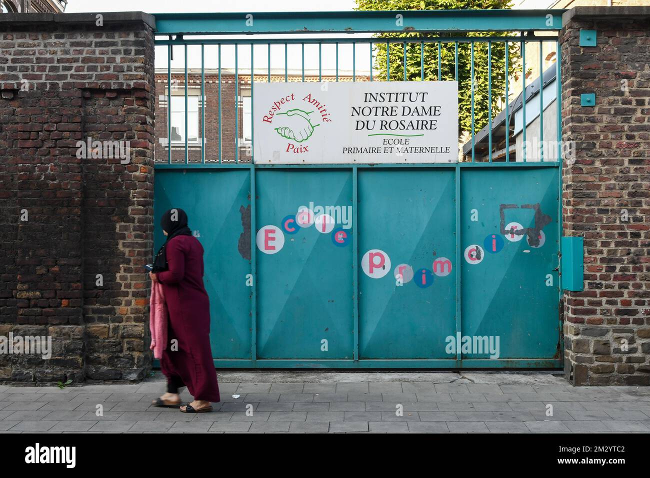 Illustration picture shows the entrance gate during a visit to the