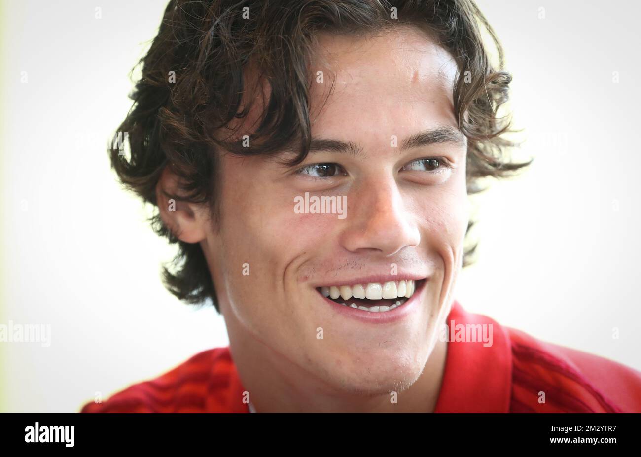 Belgium's Mile Svilar pictured during a press conference of the u21 youth team of the Belgian national soccer team Red Devils, Tuesday 03 September 2019 in Tubize. On September 20th the team will play Bosnia and Herzegovina in a Euro 2021 qualifier. BELGA PHOTO VIRGINIE LEFOUR Stock Photo