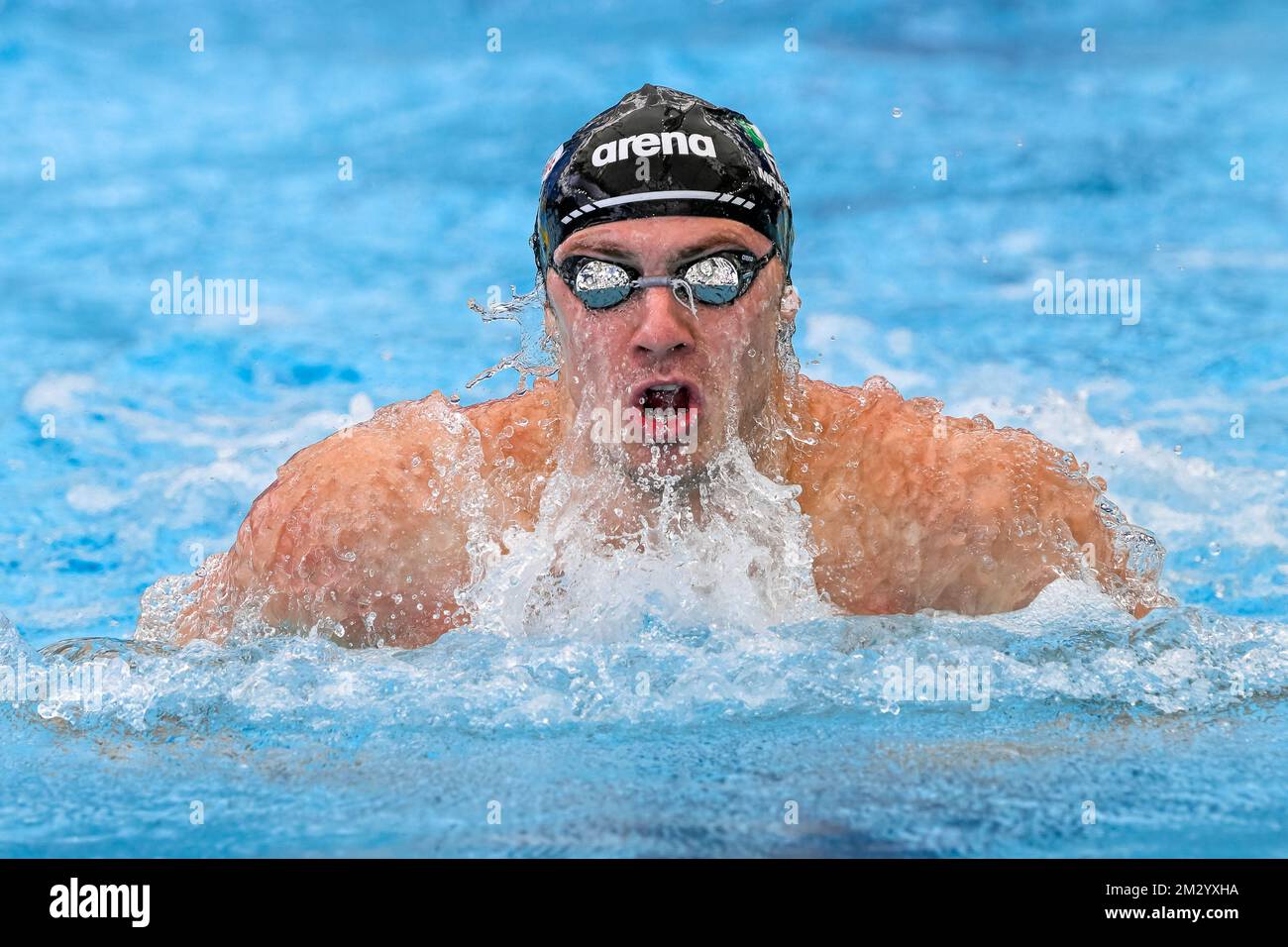 Nicolo Martinenghi of Italy competes in the 100m Breaststroke Men Heats