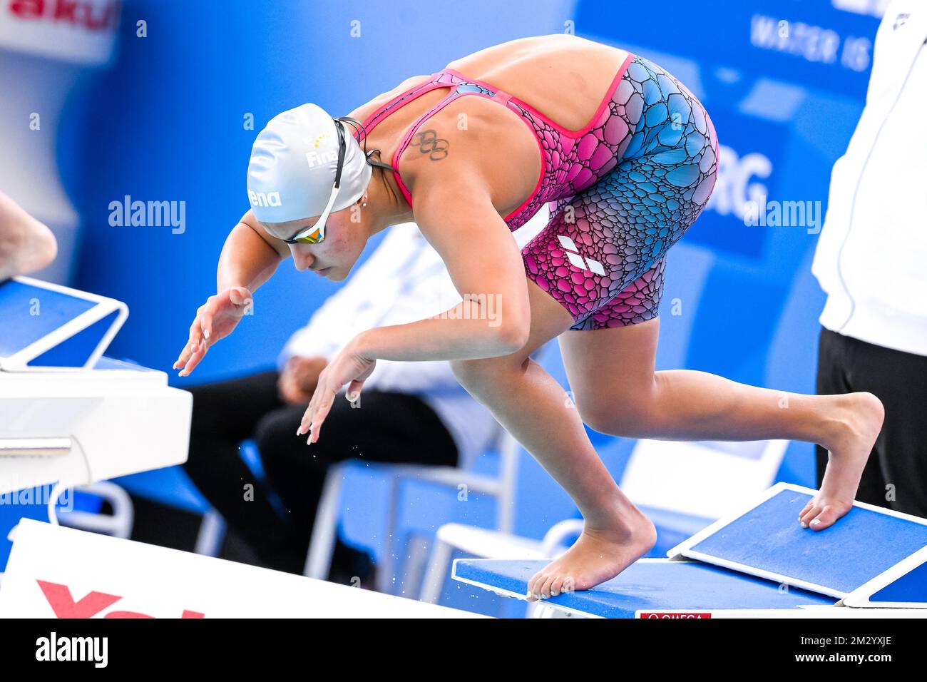 Sasha Gatt of Malta competes in the 800m Freestyle Women Slowest Heats during the FINA Swimming Short Course World Championships at the Melbourne Spor Stock Photo