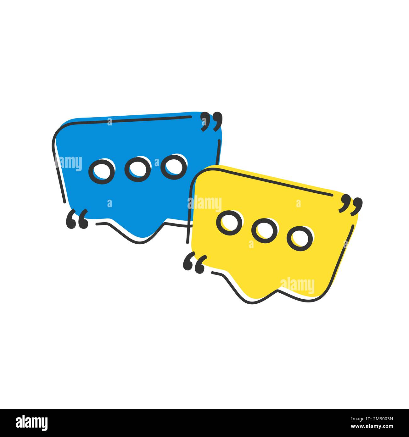 two color speech bubble with vector icon from shapes concept. isolated ...