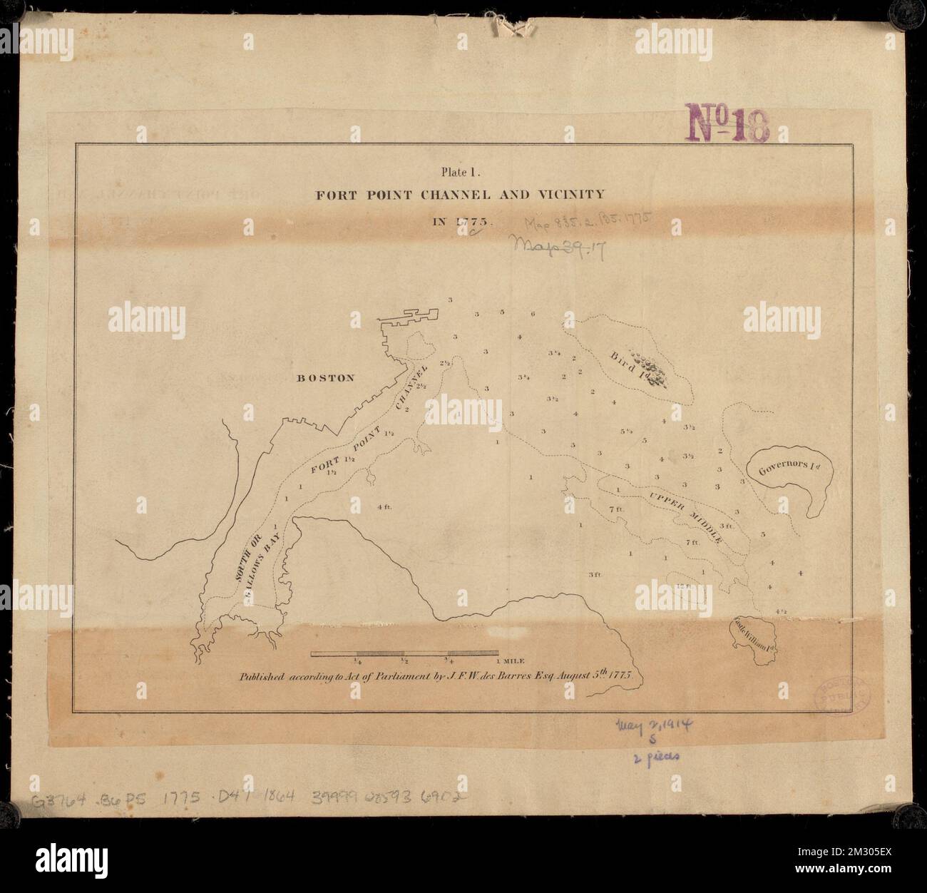 Fort Point Channel and vicinity in 1775 , Nautical charts ...