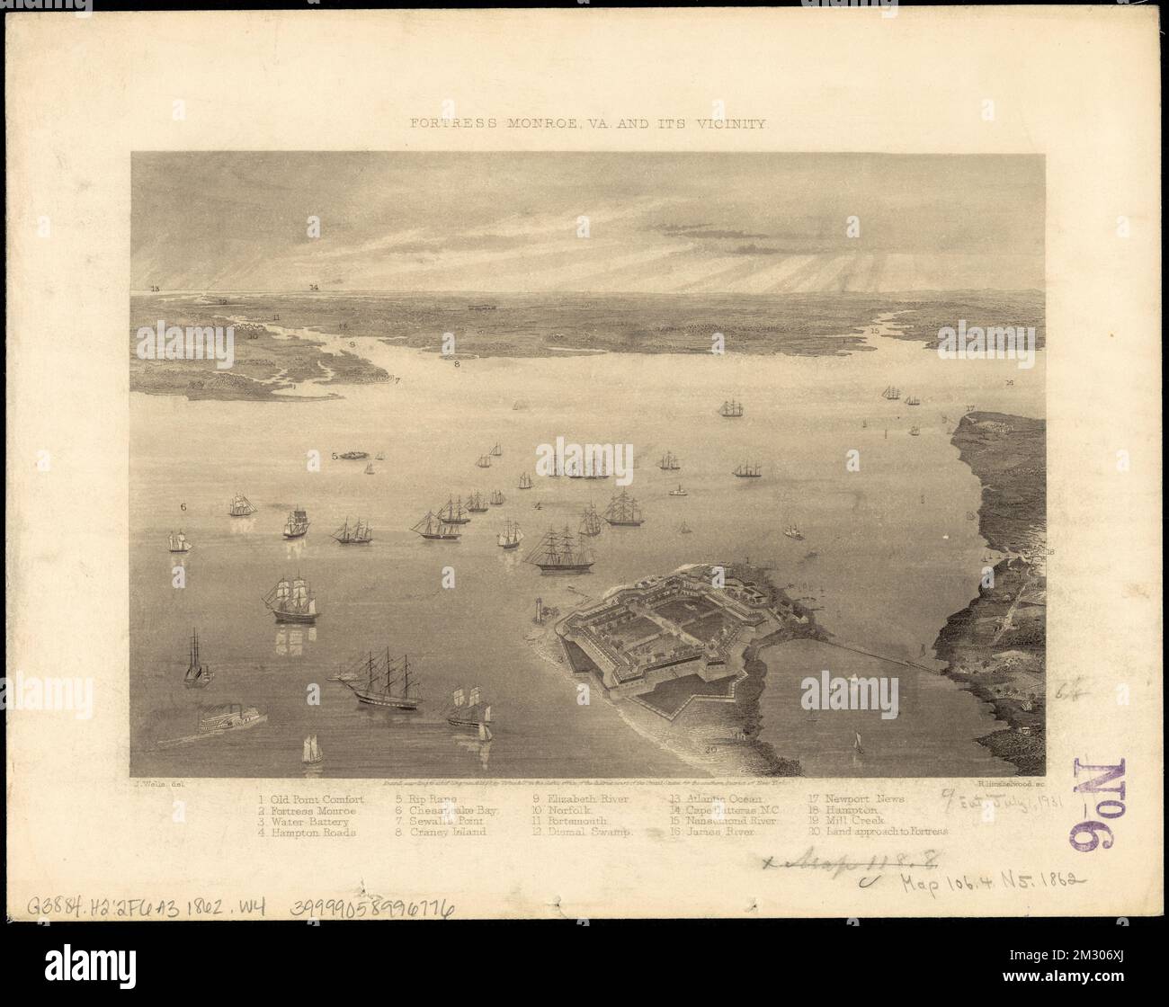 Fortress Monroe, Va. and its vicinity , Fort Monroe Va., Aerial views