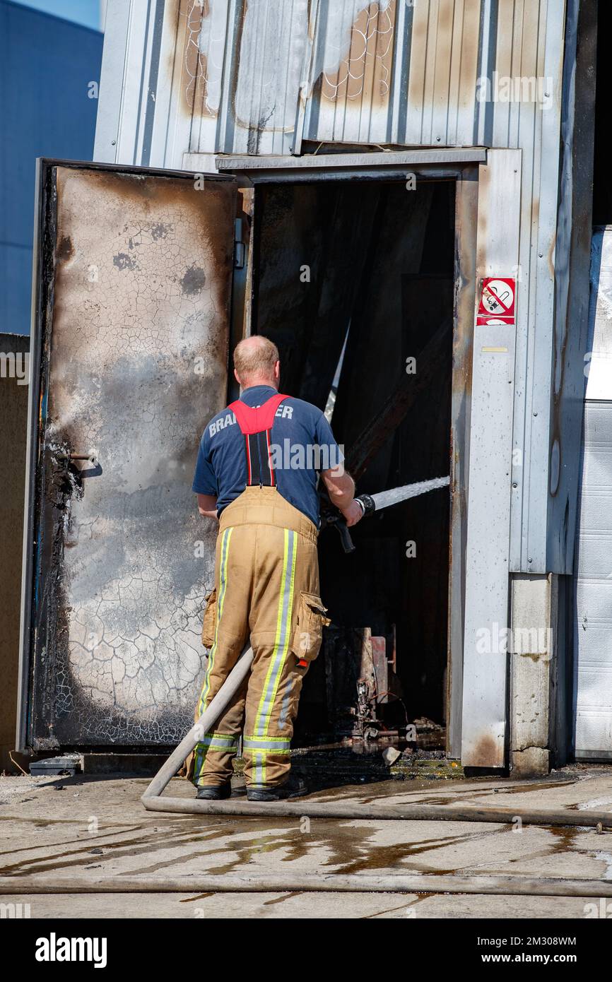 Illustration picture shows the scene of a fire in the Dimabel waffle