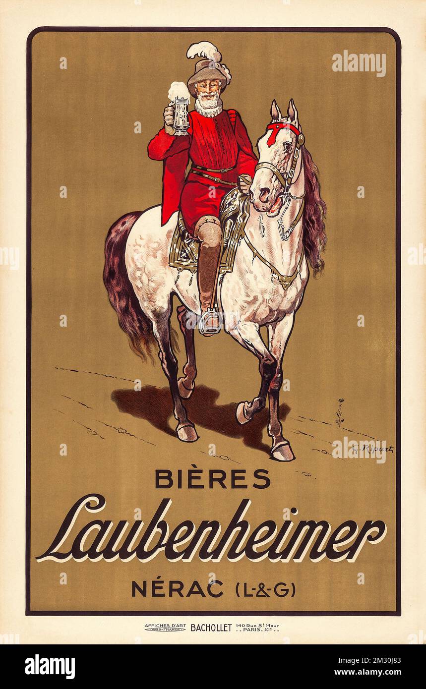 Vintage advertising poster - Laubenheimer (1920). French Advertising Poster - Georges Ripart Artwork Stock Photo