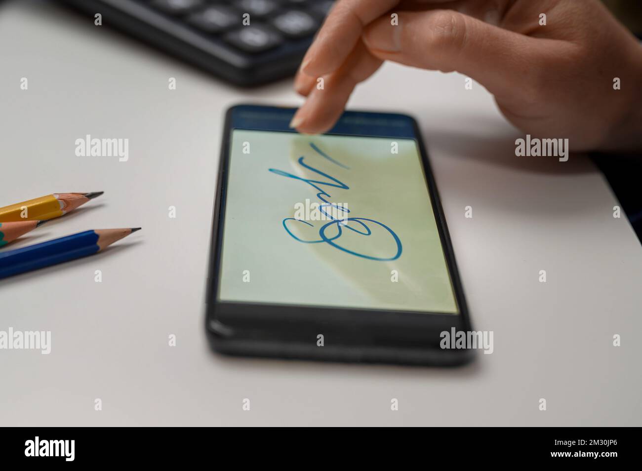 View of Electronic signature concept smart signs hi-res stock photography and ...