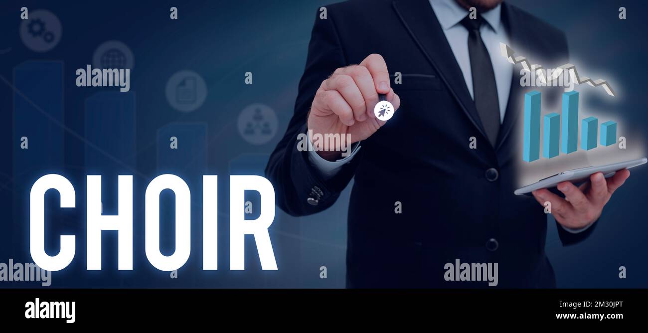 Text caption presenting Choir. Conceptual photo a group organized to