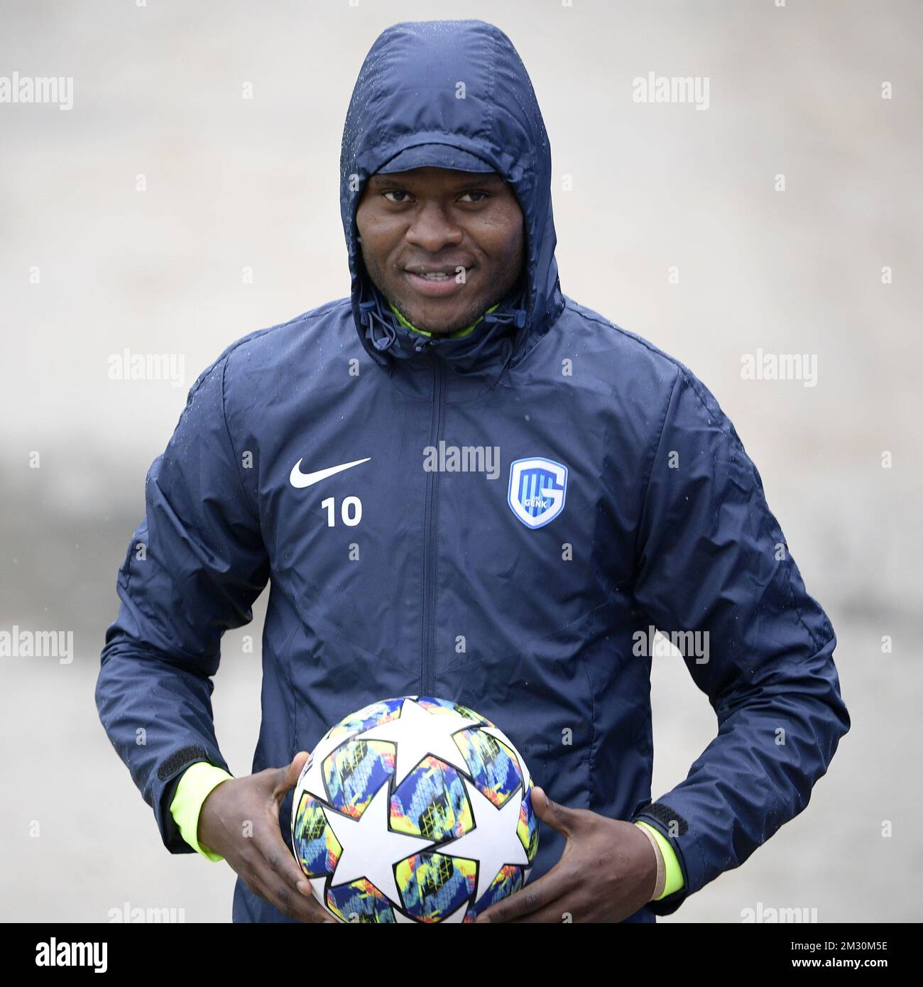 Genk s Aly Mbwana Samatta pictured before the start of a training session of Belgian soccer team RC Genk Tuesday 01 October 2019 in Genk in preparation of Tomorrow s match against Italian club