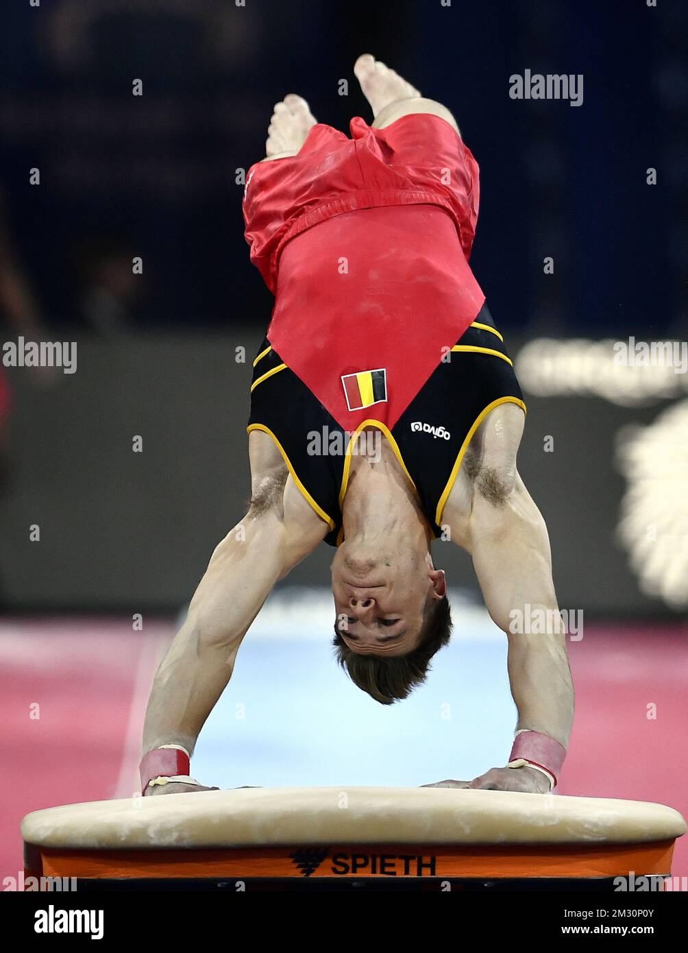 Belgian gymnast Luka Van Den Keybus pictured during a training session
