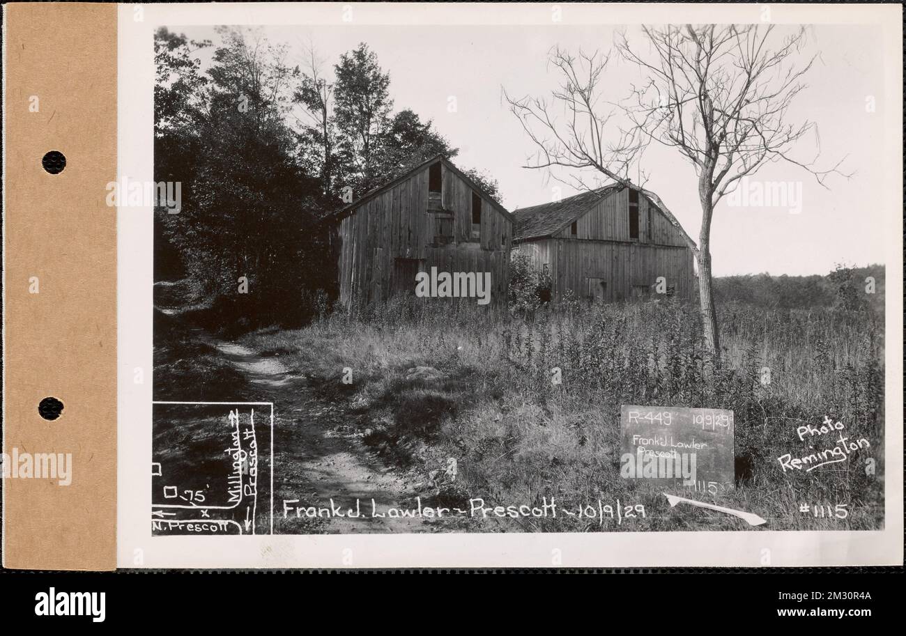 Frank J. Lawler, barn, Prescott, Mass., Oct. 9, 1929 Parcel no. 4493