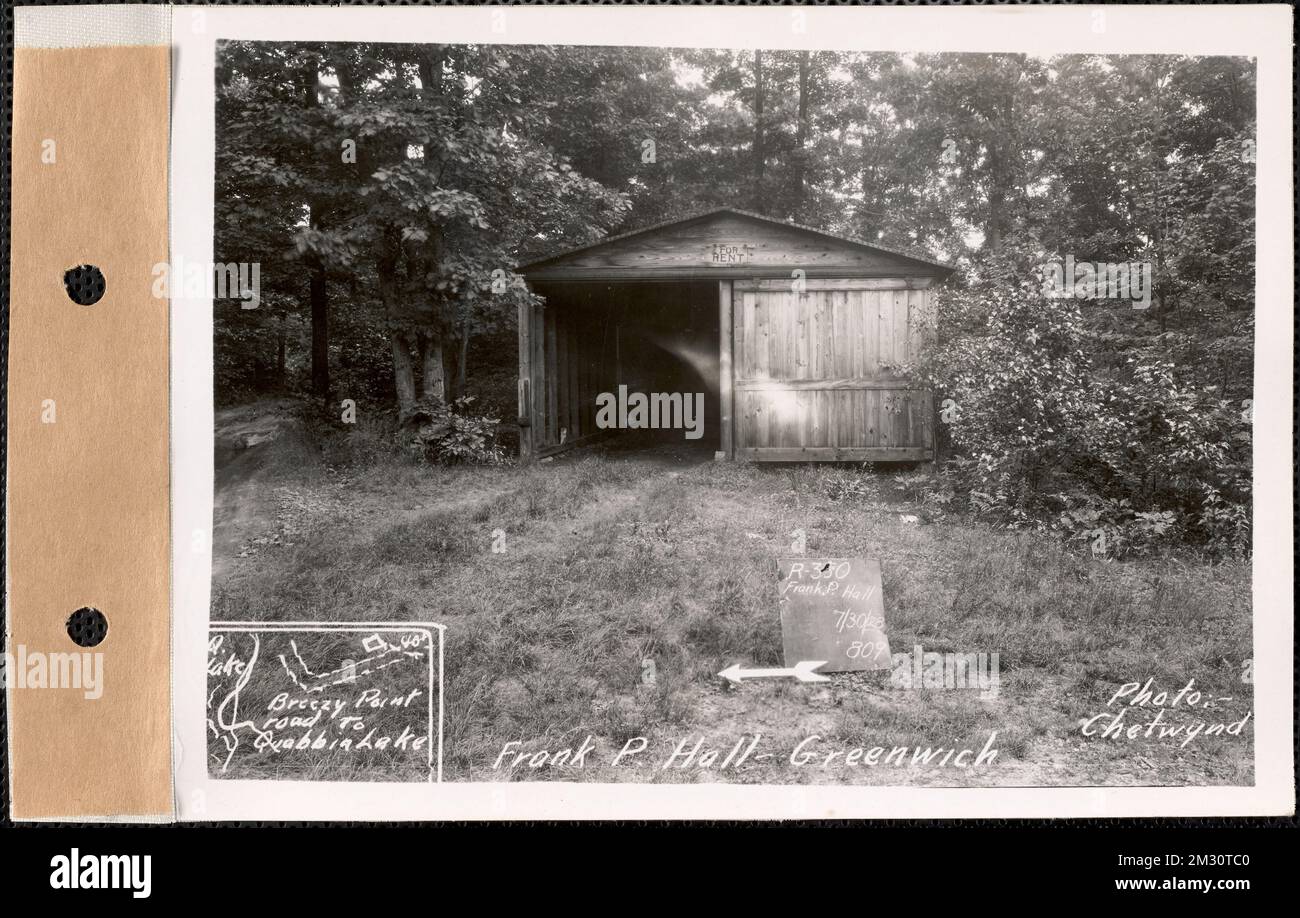Frank P. Hall, garage, Quabbin Lake, Greenwich, Mass., July 30, 1928