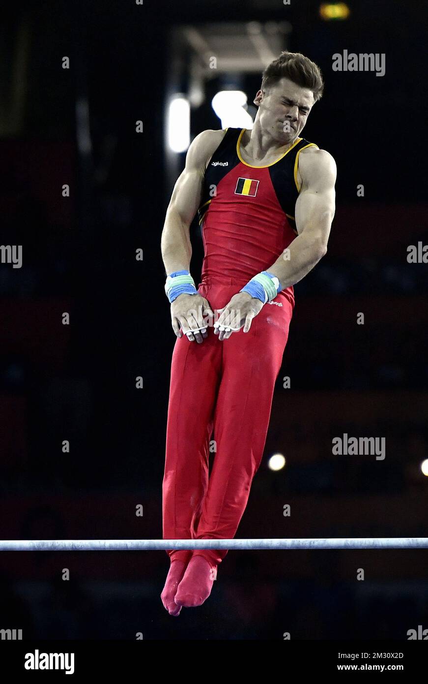 Belgian gymnast Luka Van den Keybus pictured in action during the