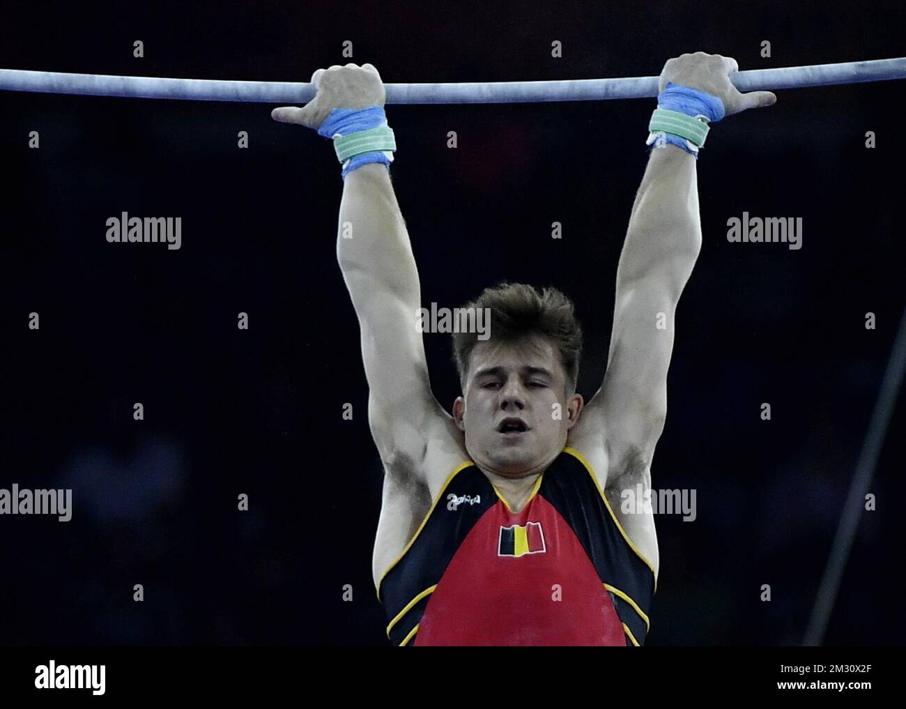 Belgian gymnast Luka Van den Keybus pictured in action during the