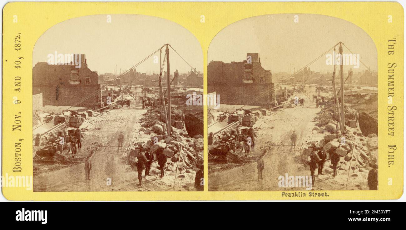 Franklin Street , Fires, Great Fire, Boston, Mass., 1872 Stock Photo