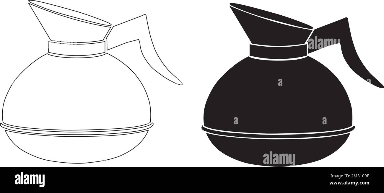 Coffe pot of a electric coffee machine on a white background Stock Vector