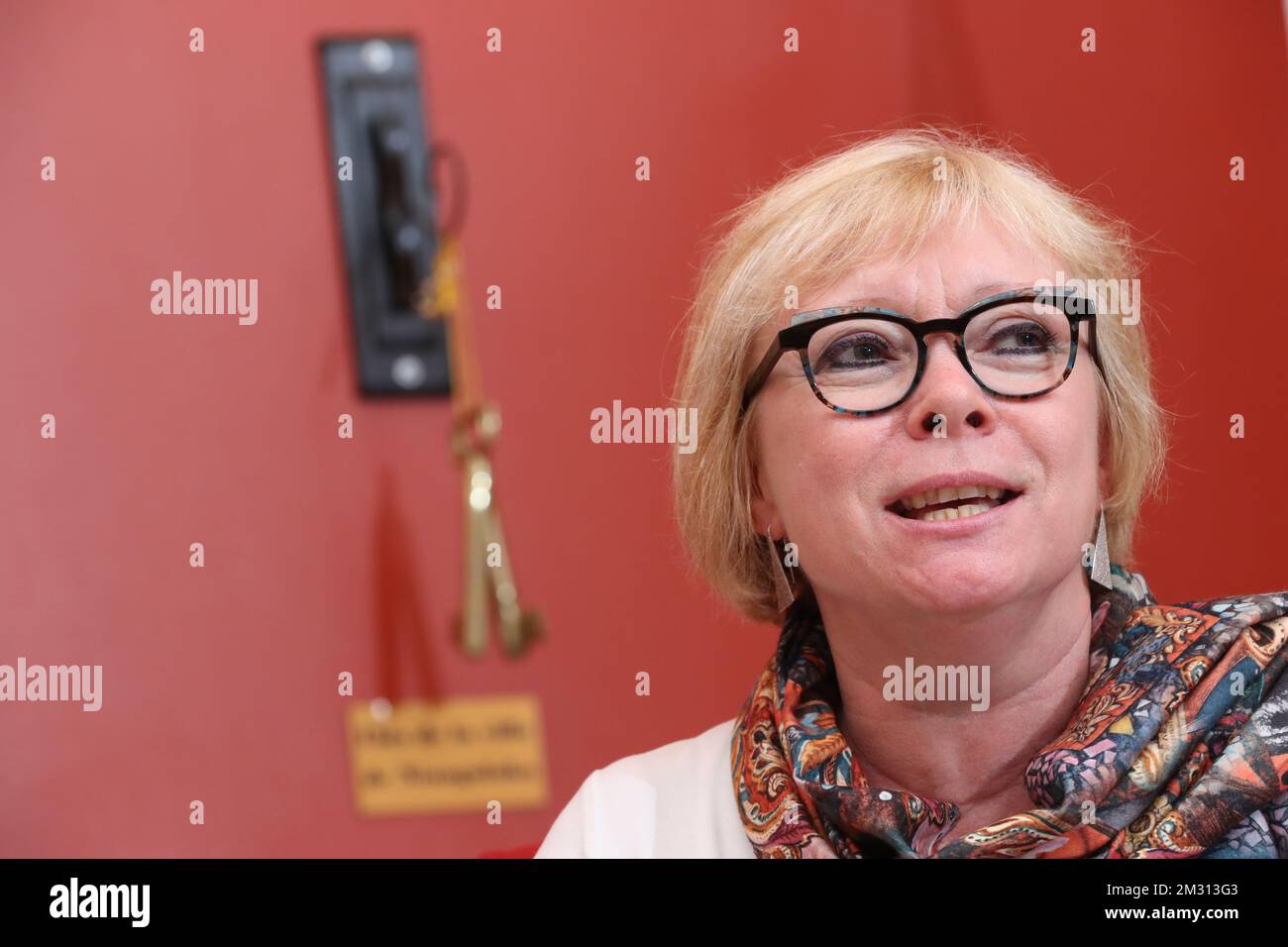 Perwez alderwoman Veronique De Brouwer pictured during a press