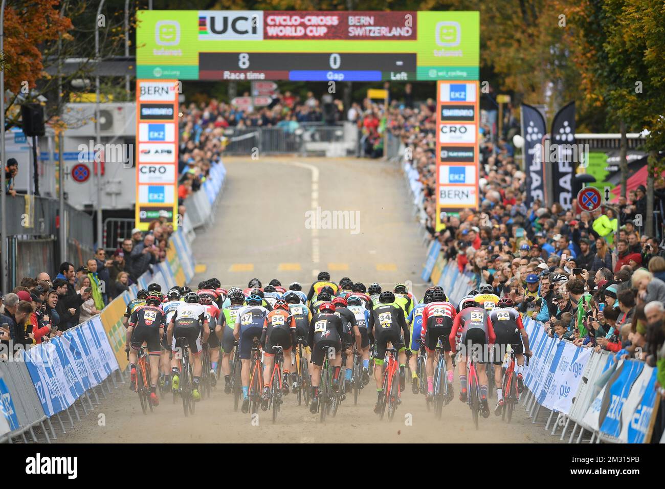 Illustration picture shows the start of the men's elite race at the UCI