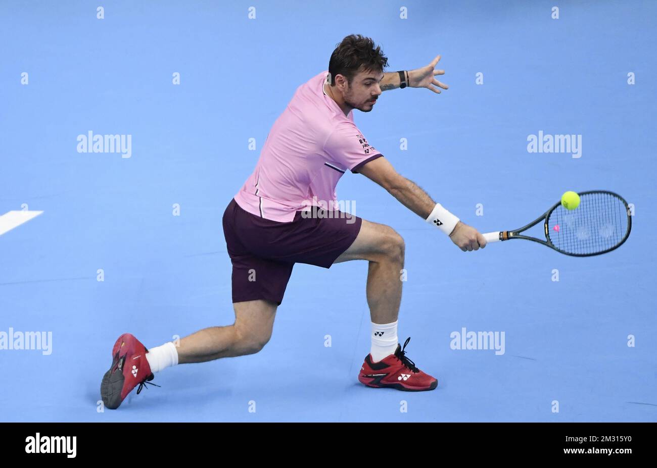 Swiss Stanislas Wawrinka pictured in action during a tennis game against  British Andy Murray, in the final of the men's singles tournament at the European  Open ATP Antwerp, Sunday 20 October 2019