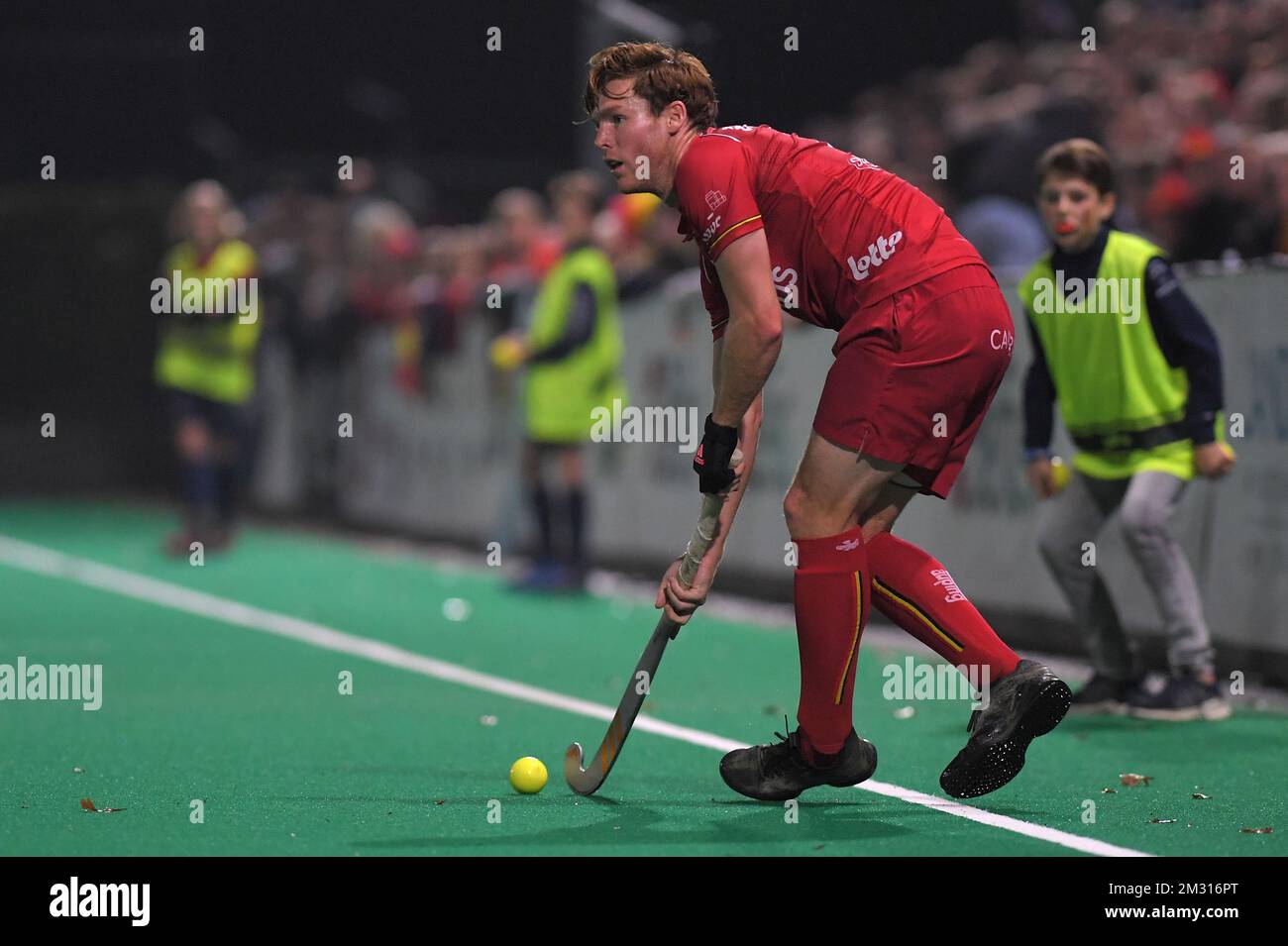 Belgium's Gauthier Boccard pictured in action during a friendly hockey