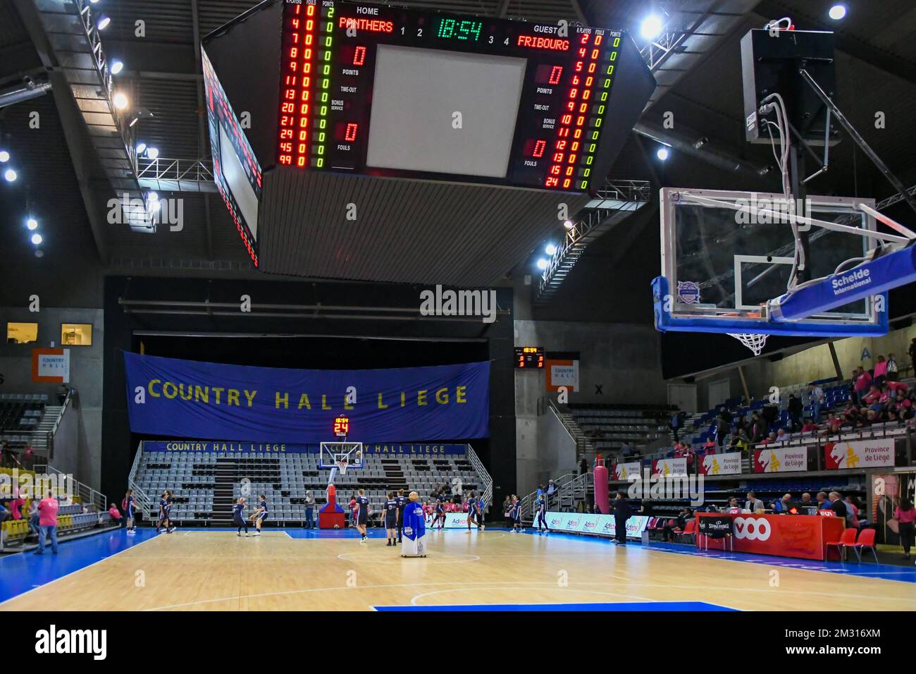 Illustration picture - A basketball match between VOO Liege Panthers and BCF Elfic Fribourg, on the gameday 2, group J of the EuroCup Women, Wednesday 23 October 2019, Liege, Country Hall du Sart Tilman. PHOTO BERNARD GILLET Stock Photo