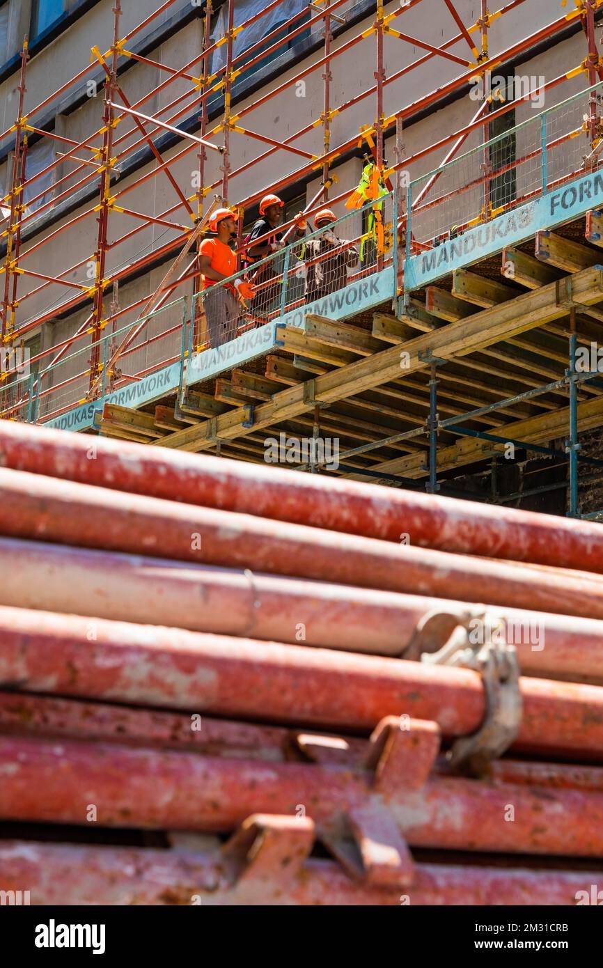 Cape Town, South Africa December 7, 2022 Construction workers on