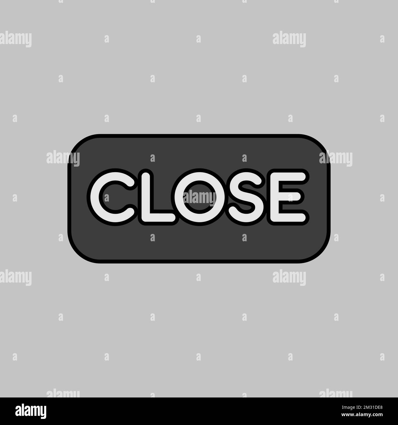 Close sign grayscale icon. E-commerce sign. Graph symbol for your web