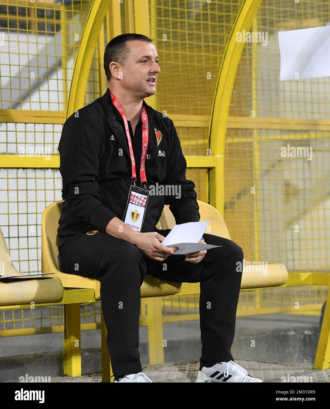 Belgium's head coach Ives Serneels pictured ahead of a soccer game between Croatia and Belgium's Red Flames, Friday 08 November 2019 in Zapresic, Croatia, the third out of 8 qualification games for the women's Euro 2021 European Championships. BELGA PHOTO DAVID CATRY Stock Photo