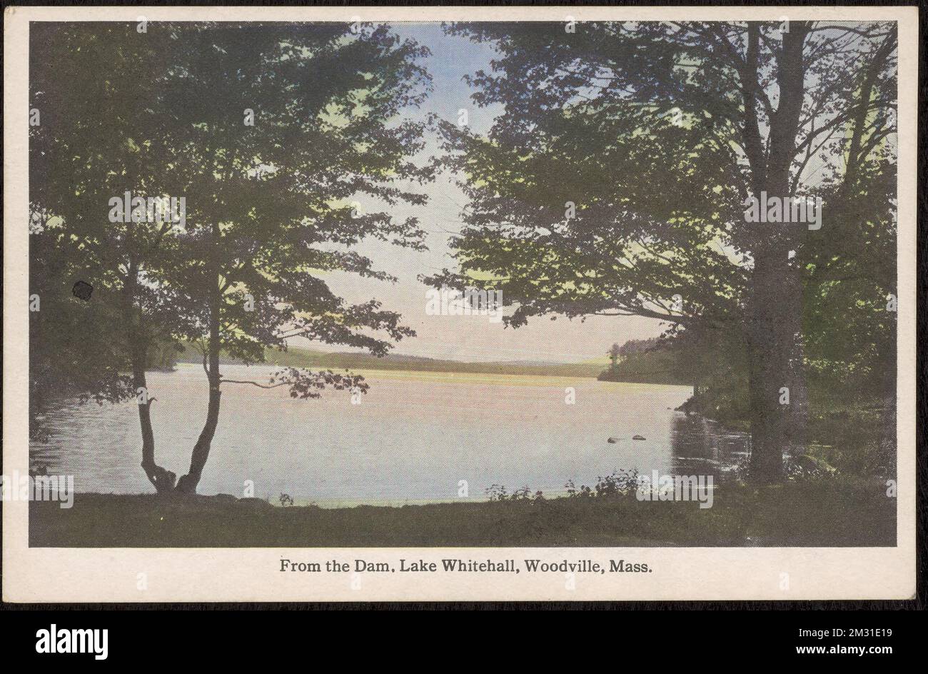 From the dam, Lake Whitehall, Woodville, Mass , Lakes & ponds, Dams