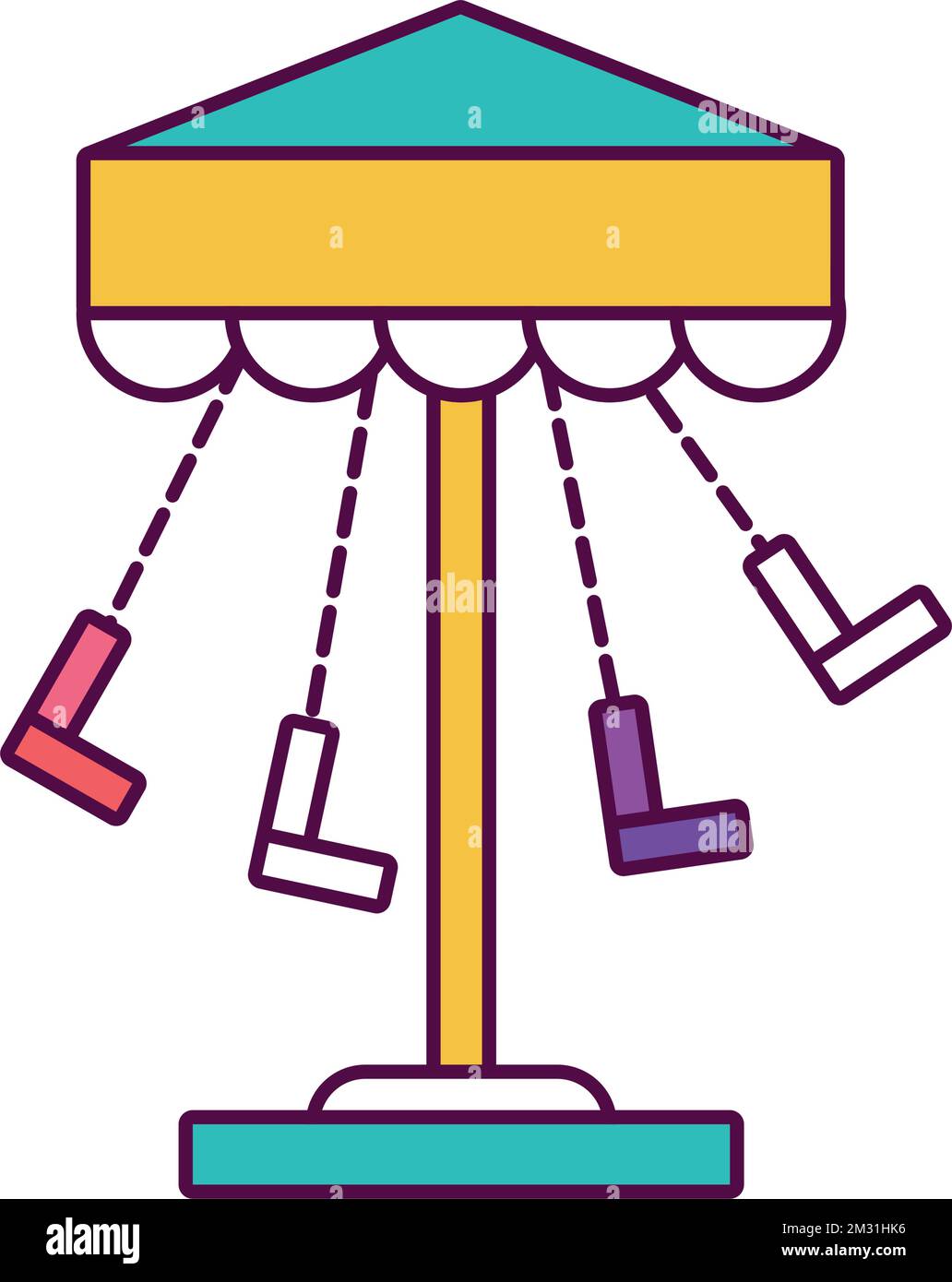 Isolated carrousel amusement park icon Vector Stock Vector