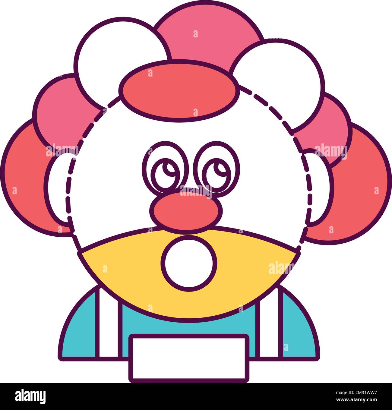 Isolated amusement park clown character icon Vector Stock Vector Image ...